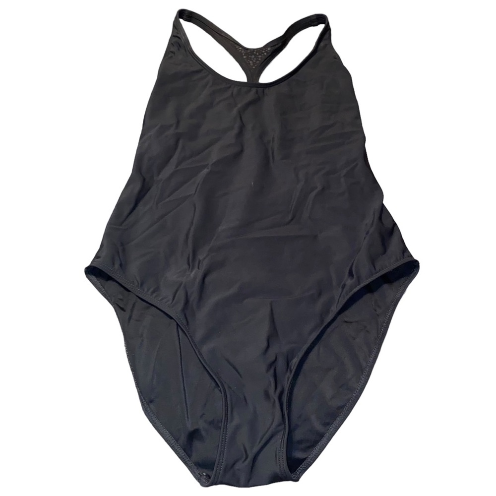 Sun Streak Black T‎ Back One Piece Bathing Suit with Bling